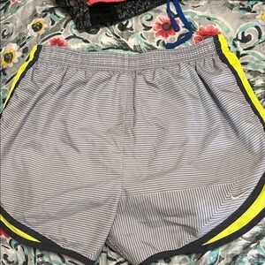 Nike Women's Athletic Shorts in Gray and Yellow